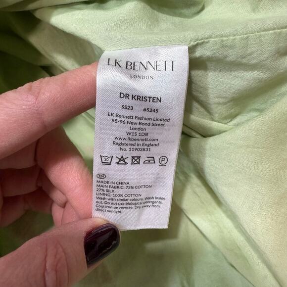 LK Bennett Kristen Pistachio Poppy Print
Cotton-Silk Backless Dress Size 2 - Picture 4 of 8